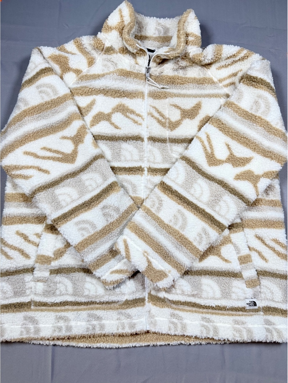 The North Face Cream Printed Fleece Pullover